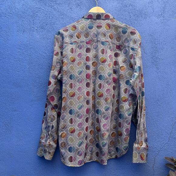 luchiano visconti mixed print cotton button up - Picture 6 of 6